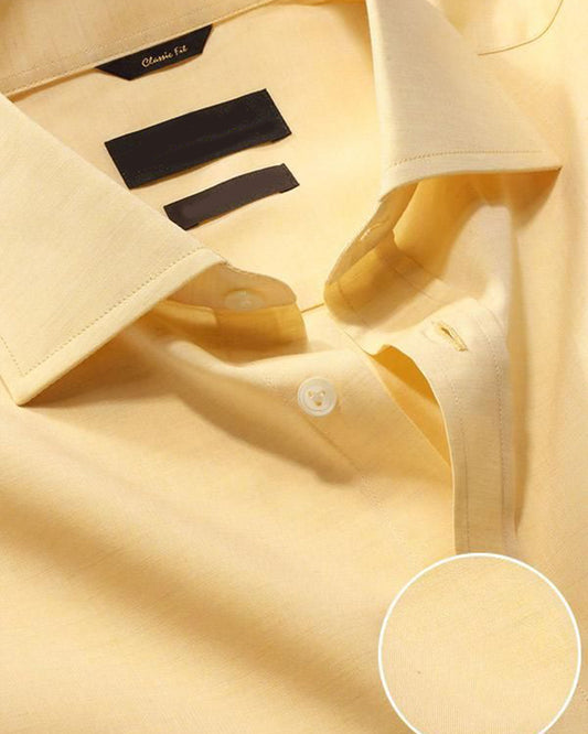 Trending Yellow Colored Linen Shirt