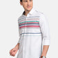 Casual White Colored Cotton Striped Shirt